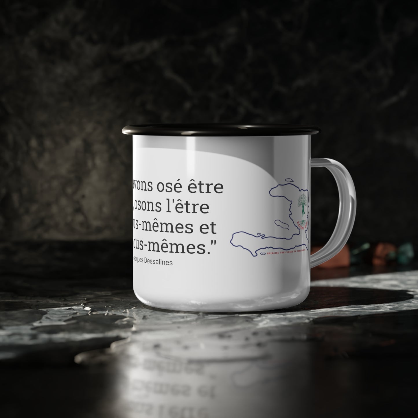 Jean-Jacques Dessalines Quote Enamel Mug (French)