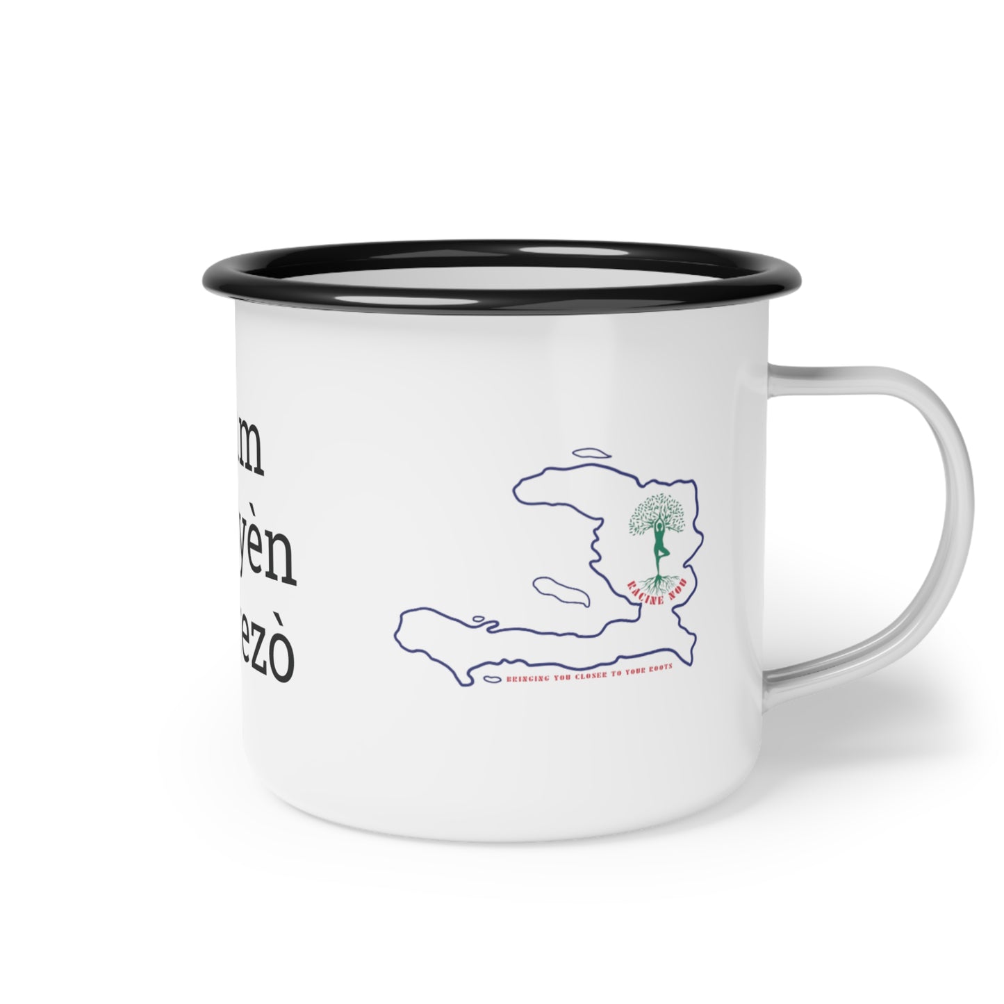 Haitian Women Enamel Mug