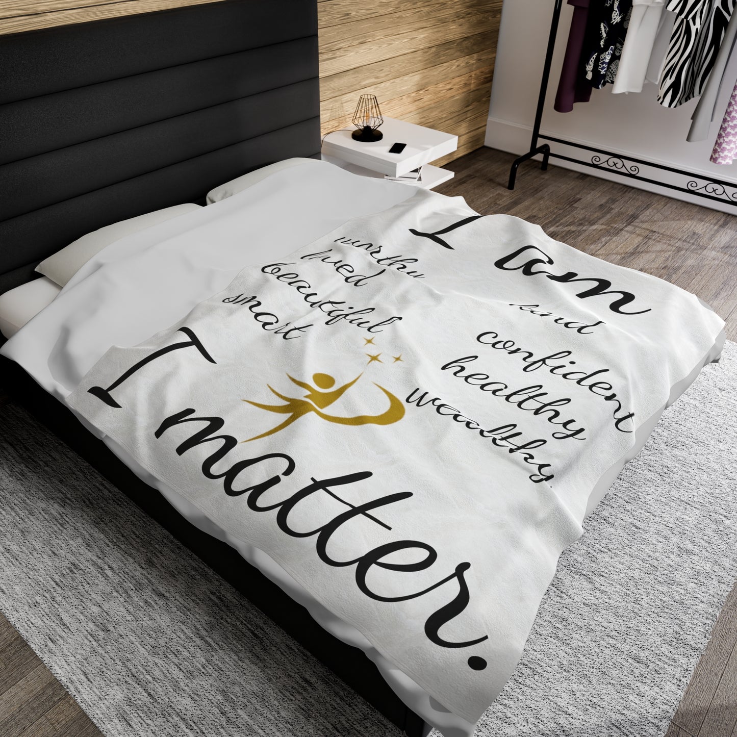 Affirmations Velveteen Plush Blanket